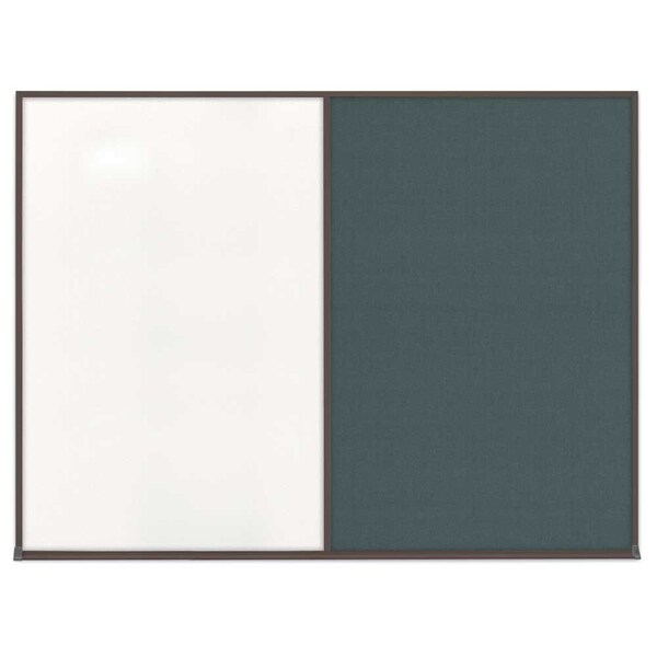United Visual Products Triple Door Radius Corkboard, 72"X48", S UV80055-SATIN-PEARL - main